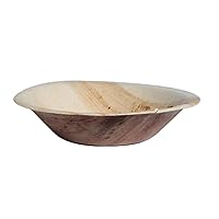 PacknWood- 210BBB12-natural palm leaf bowl - palm leaf plates and bowls-bunny palm leaf bowl-palm leaf round deep- bowlsBamboo palm leaf round bowls-(6 oz, 4.7