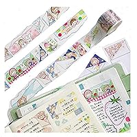 1pcs Decorative Adhesive Tapes Cartoon Girl Molinta Dressing Washi Tape Great for Bullet Journal Supplies, Arts, Scrapbook, DIY Crafts, Planners (fanyiye)