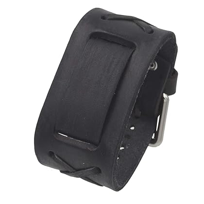 Nemesis FXB-KK Charcoal 39mm Wide 20mm Lug Width Wide Leather Watch Cuff Band