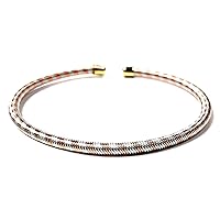 Copper Ashtadhatu (mix of 8 metals) bracelet - 3 twisted bands in Gold Silver Copper Polish - Bracelet for Arthritis Golf Sport Aches & Pains (STYLE-4 (Thickness 2mm))