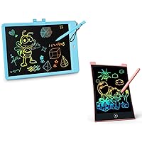 KOKODI LCD Writing Tablet, 10 Inch Colorful Toddler Doodle Board Drawing Tablet(Blue & 10 inch Pink)