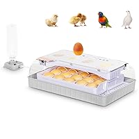 Egg Incubator, 9-20 Eggs Fully Automatic Poultry Hatcher Machine with Temperature Display, Candler, Temperature Control & Turner, for Hatching Chickens Quail Duck Goose