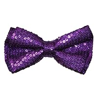 Pre-tied Bow Tie in Coool Brand Gift Box- Purple Sequins