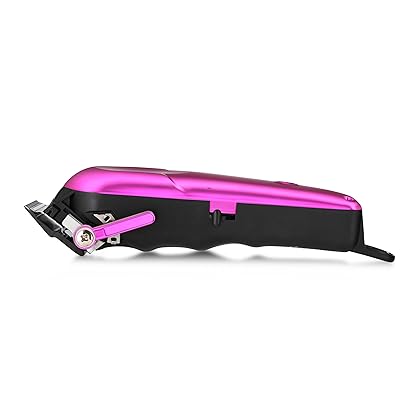 StyleCraft Rebel Professional Super-Torque Cordless Hair Clipper (Modular Lids: Pink, Blue, Black Included), Black Diamond Carbon Fusion Faper Blades