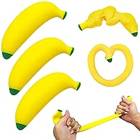 3 Pack Stretchy Banana Sand Sensory Toy,Stress Relief Fidget Banana Toys for Kids and Adults,Sand Filled Stress Gift,Banana Party Supply