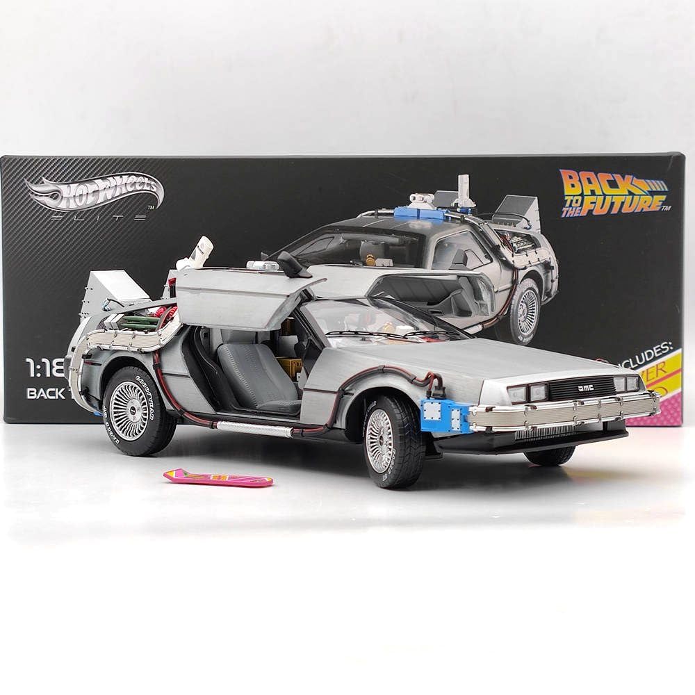 HW 1/18 Elite for Back to The Future Time Machine Ultimate Edition BCJ97 Diecast Car Models Hobbies Collection Gifts