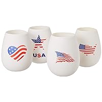 Shark Skinz Americana Silicone Drinkware-Set of 4, 4 Count (Pack of 1), Multicolor
