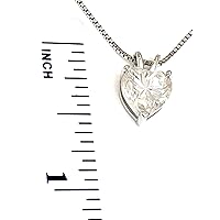 2 carat Diamond Heart Necklace Pendant SOLID Sterling SILVER 18k WHITE GOLD Vermel 8mm Solitaire Diamond Heart Shaped Jewelry for woman Birthday Sister Anniversary GirlFriend Bday Diamond gift for her