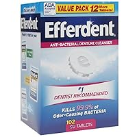 Efferdent Retainer Cleaning Tablets, Denture Cleaning Tablets for Dental Appliances, Complete Clean, 102 Count. (Pack of 12)