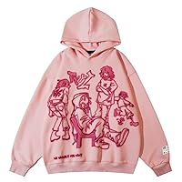Aelfric Eden Mens Graphic Oversized Hoodie Cartoon Character Print Streetwear Casual hoodies y2k Hooded Sweatshirt