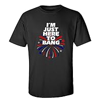 USA Here to Bang Fireworks Fourth of July Independence Day Short Sleeve T-Shirt Graphic Tee