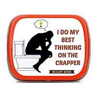 Best Thinking on the Crapper Mints Weird Gags for Friends Potty Humor Easter Basket for Adults Stocking Stuffers for Guys Peppermint Breath Mints Funny Office Toilet Poop