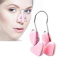 Nose Shaper Clip, Nose Straightener for Wide Noses, Safety Silicone Nose Beautifier, Nose Height Lifter Nose Slimmer for Women and Young Girls (Pink)