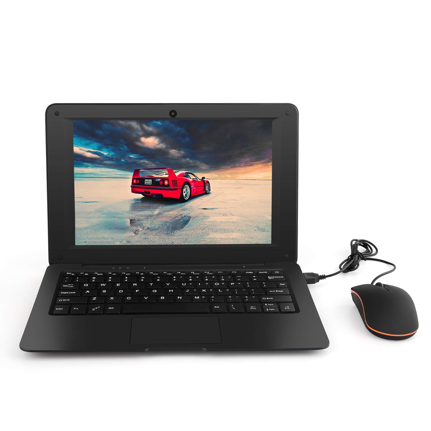Goldengulf Portable 10.1 Inch Online Learning Computer Laptop Windows 10 OS Preinstalled Quad Core 32GB Netbook HDMI Webcam Office Netflix YouTube (Black)