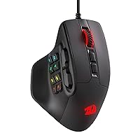 Redragon M811 Aatrox MMO Gaming Mouse, 15 Programmable Buttons Wired RGB Gamer Mouse w/Ergonomic Natural Grip Build, 10 Side Macro Keys, Software Supports DIY Keybinds & Backlit