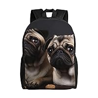 Cute Pet Pug Print Backpack Laptop Backpack Waterproof Weekender Bag Travel Bag For Work Travel Hiking Camping