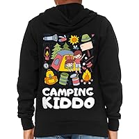 Cute Camping Kids' Full-Zip Hoodie - Kawaii Hooded Sweatshirt - Cute Graphic Kids' Hoodie