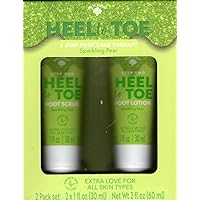 Heel to Toe 2 Step Foot Care Sparkling Pear 2 Pack Set Moisturize 2 x 1fl oz. (30ml) 1 Ounce