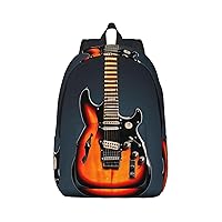 Orange Electric Guitars Large Capacity Backpack, Men'S And Women'S Fashionable Travel Backpack, Leisure Work Bag,