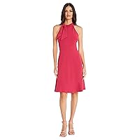 Maggy London Neck Tie Detail Fit and Flare Halter Wedding Guest Dresses for Women