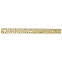 Charles Leonard Metal Edged Wood Ruler with Double Bevel, 12 Inches, Natural (77120)
