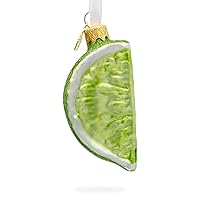 Lime Slice Glass Christmas Ornament