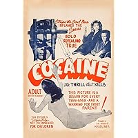 Cocaine The Thrill That Kills Anti Drug Propaganda Movie Fiends Retro Vintage Style Classic Marijuana Weed Cannabis Room Dope Gifts Guys Smoking Stoner Reefer Cool Wall Decor Art Print Poster 24x36