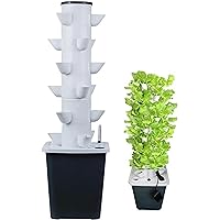 Garden Hydroponic Cultivation System, Hydroponic Tower Airband, Cultivation Kit of 15/20/25/30 Rods Aquaponic Planting System with Moisturizing Pump, Adapter, M