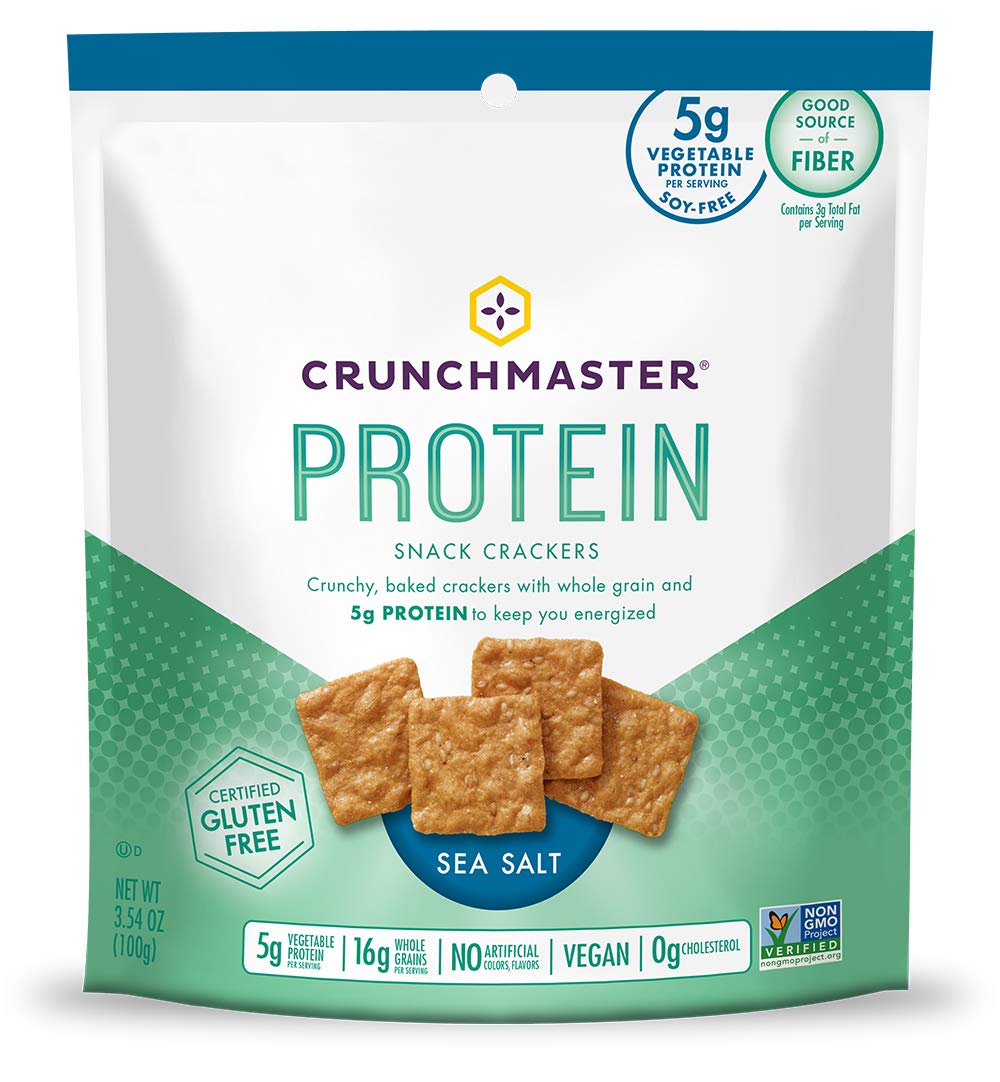 Crunchmaster Protein Snack Crackers, Sea Salt, 3.54 Ounce