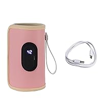 Nursing Bottle Heater USB Charging Heating Sleeve Milk Warmer 20 Temperature Adjustable Insulated Breastmilk Heating Bag USB Baby Bottle Warmer No Need for Electricity Bottle Warmer Buckle Carry USB
