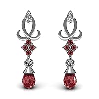 Solid 14k Yellow White Rose Gold Elegant Western designer Ruby Gemstone Earring with Certified Diamond Gorgeous Gifts For Girls and Womens.