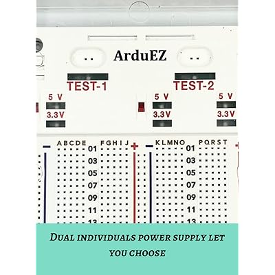 ArduEZtw Dual Power+Dual 5-States Microcomputer Logic Probe Breadboard  Kit.820(5x41x4) x2 Sides Board Holes,3.3v/5v Power Supply  breadboard.Electronic