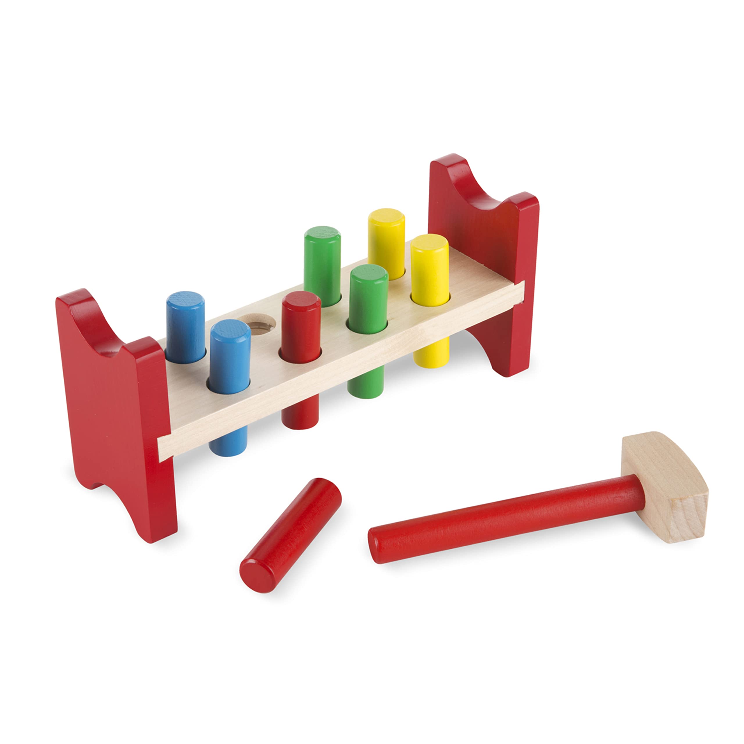 Melissa & Doug Deluxe Wooden Pound-A-Peg Toy With Hammer