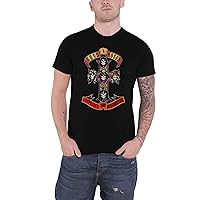 Official Men's Guns N' Roses Appetite for Destruction Logo Print Black T-Shirt