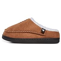 Lucky Brand Boys Micro Suede Clog Slippers, Non Slip Rubber Sole Warm Fuzzy Fluffy House Shoes, Kids Indoor Outdoor Clogs
