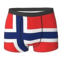 Norwegian flag Print Men's Boxer Briefs Trunks Underwear Athletic Underwear Moisture-Wicking Performance