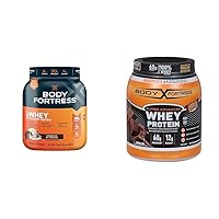 Body Fortress 100% Whey, Premium Protein Powder, Cookies N' Cream, 1.78lbs (Packaging May Vary) & 100% Whey, Premium Protein Powder, Chocolate, 1.78lbs (Packaging May Vary)