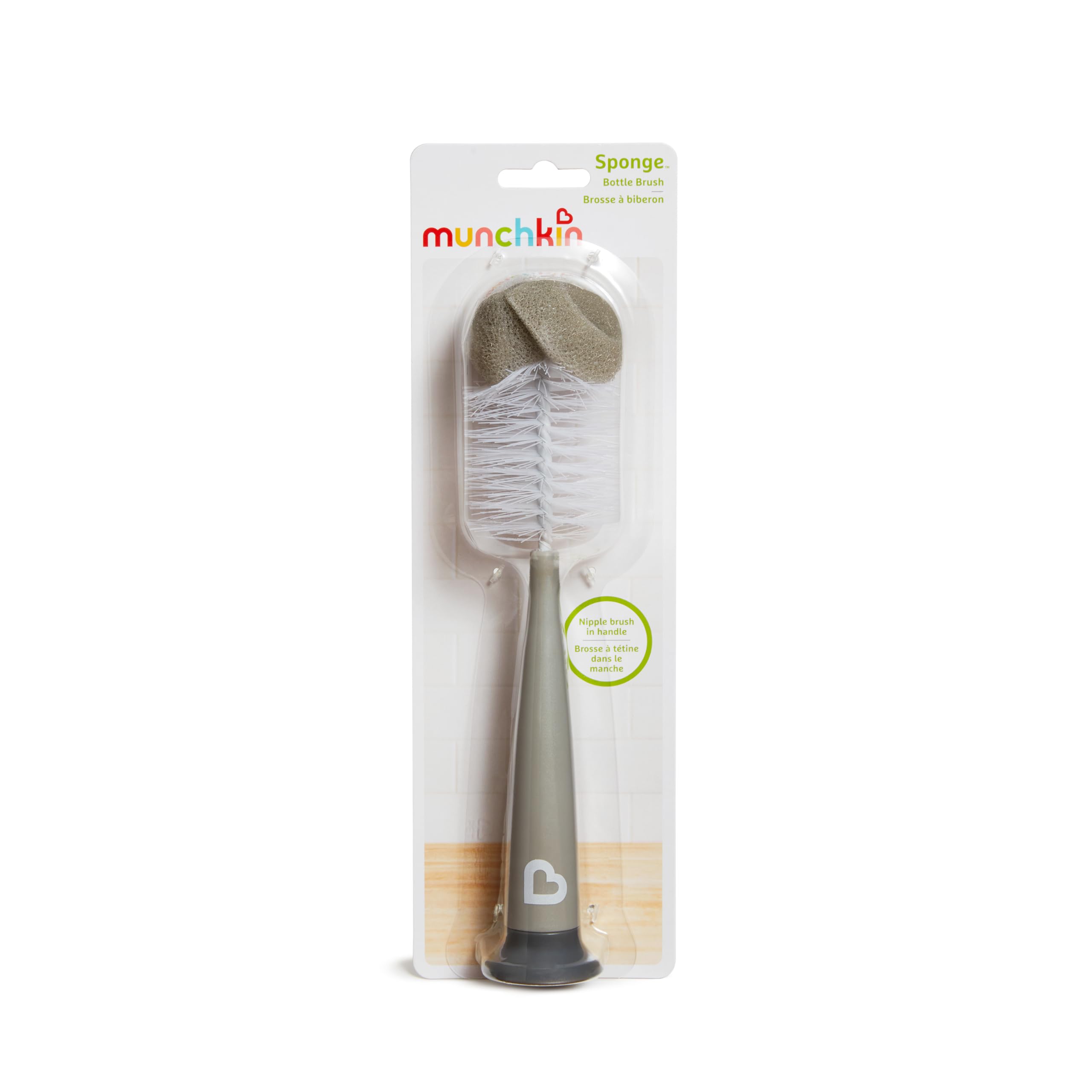 Munchkin® Sponge™ Bottle Brush, Modern Design, 2 Pack, Grey