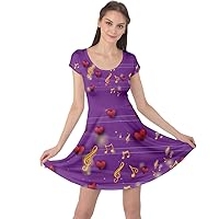 CowCow Women's Fashion Happy Valentines Day Love Cupid Pattern Short Sleeve Dress, XS-5XL