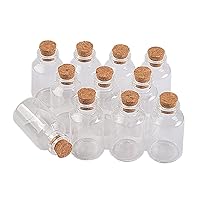 22ml Transparent Glass Bottles Cork Empty Glass Bottle Jars Vials Container 30x55x12.5mm 50units Wholesale Bottles (50, 22ml)