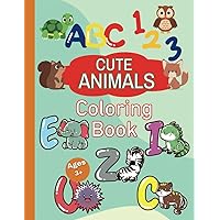 ABC, 123 Cute Animals Coloring Book for Kids.: From Alpaca to Zebra: A Trace-and-Color Journey Through the Alphabet and numbers for Kids ages 3 and Up - 26 Animals and 10 numbers to Learn and Color