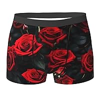NEZIH rose flower Print Mens Boxer Briefs Funny Novelty Underwear Hilarious Gifts for Comfy Breathable
