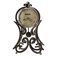 Howard Miller Lost River Accent Mantel Clock 547-729 – Vintage Wrought-Iron with Quartz Movement