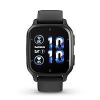 Garmin Venu® Sq 2 - Music Edition, GPS Smartwatch, All-Day Health Monitoring, Long-Lasting Battery Life, AMOLED Display, Slate and Black (Renewed)