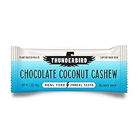 Thunderbird Energetica Energy Bars, Bar Chocolate Coconut Cashew, 1.7 Ounce, Fruit & Nut Nutrition Bars - No Added Sugar, Grain and Gluten Free, Non-GMO, 6 Pack