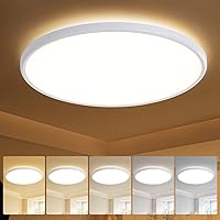 TALOYA 18 Inch Flush Mount Led Ceiling Light Fixture 5 Color Temperature Settings Round Surface Mounted Fixture Dimmable Ultra Slim Ceiling Lamp for Living Room