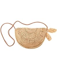 Lila Women's Crocheted Raffia Straw Flap Crossbody Bag O/S