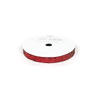 American Crafts Solid 3/8-Inch Glitter Ribbon, Large, Wine