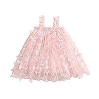 Toddler Baby Girl Princess Butterfly Fairy Dresses Solid A-line Layered Tulle Tutu Dress Birthday Party Casual Clothes