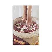 Posters Spa Poster Foot Massage Relaxation Wall Art Beauty Salon Poster (3) Canvas Art Poster Picture Modern Office Family Bedroom Living Room Decorative Gift Wall Decor 16x24inch(40x60cm) Unframe-